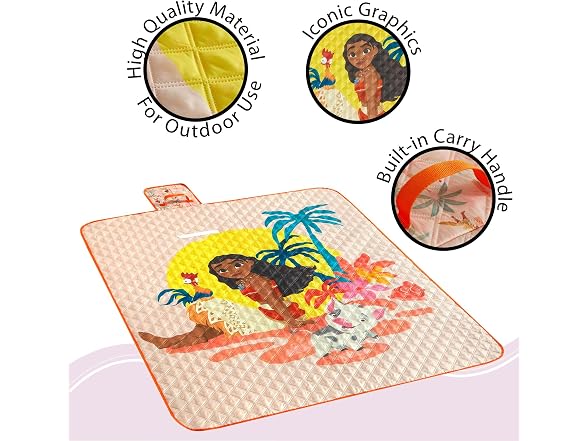 Disney Moana Kids Travel Mat for Indoor/Outdoor Use,