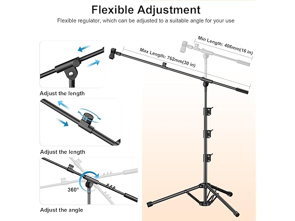 Adjustable Tripod Microphone Stand