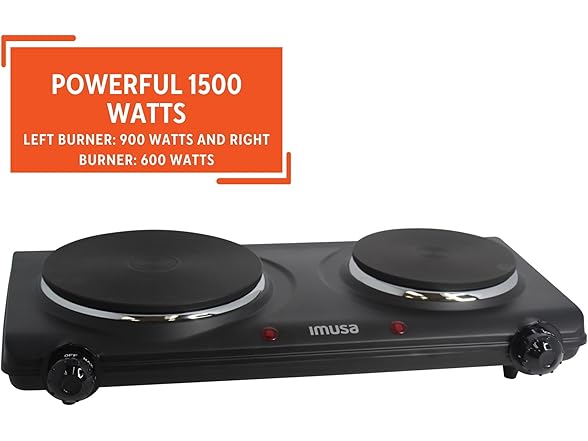IMUSA Double Electric Hot Plate, Black
