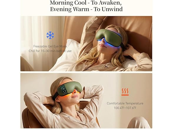 ReliefRX Eye Massager Heat/Cool Sage Green
