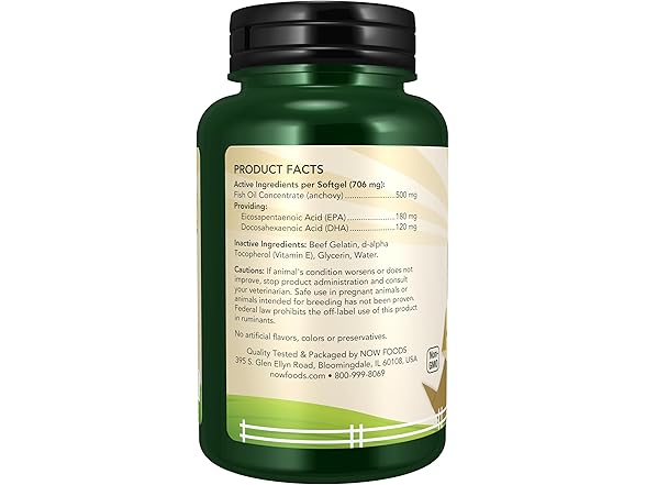NOW Pet Omega-3 Mini Gels Supplement
