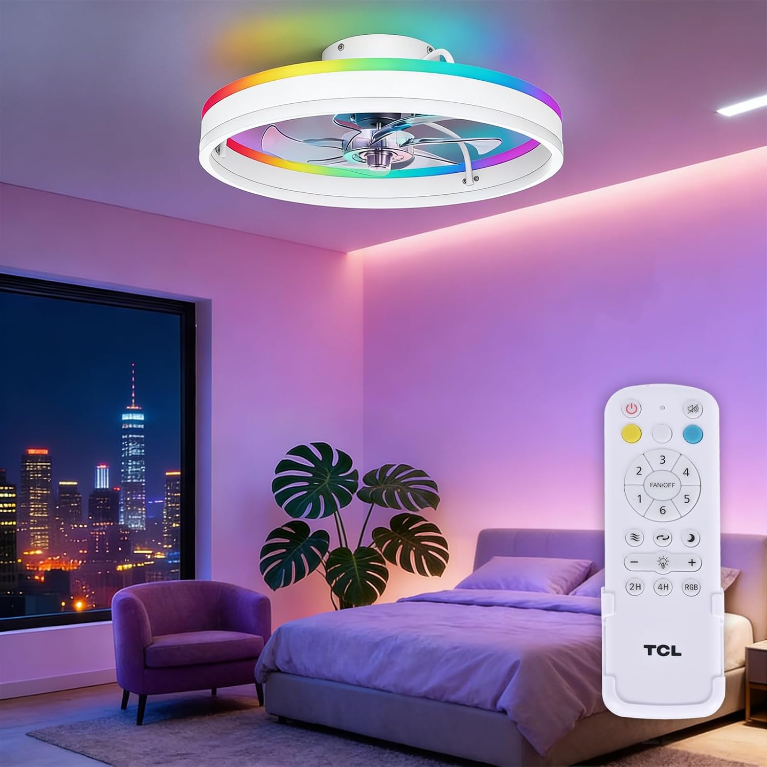 TCL 20" RGB LED Ceiling Fan w/ Remote - Gallery 9