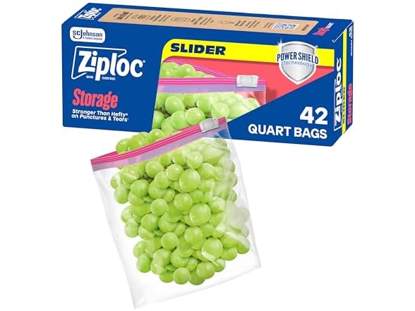 Ziploc Quart Slider Storage Bags 42ct