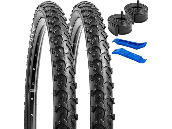 YUNSCM 24" MTB Tires & Tubes Set, 2-Pack