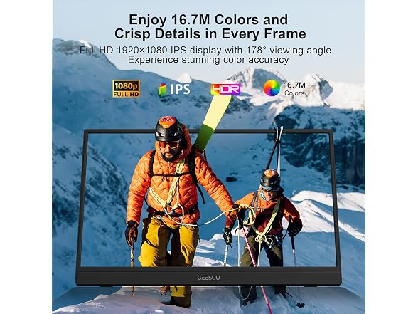 GEESUU Portable Monitor 15.6" FHD IPS