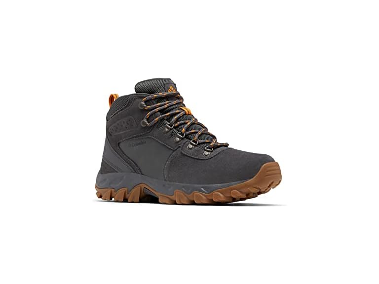 Columbia Mens Newton Ridge Plus II Suede Waterproof, Dark Grey/Gold Amber, 7.5