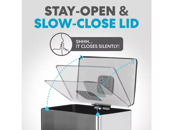 SIMPLI-MAGIC 50L Smudge Resistant Trash Can