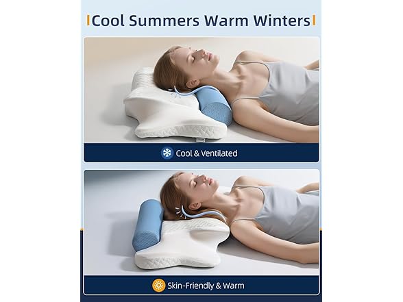 Cervical Pillow with Removable Neck Roll