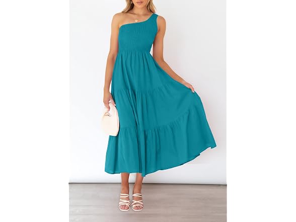 Zcsia Women (S) Summer Boho One Shoulder Dress