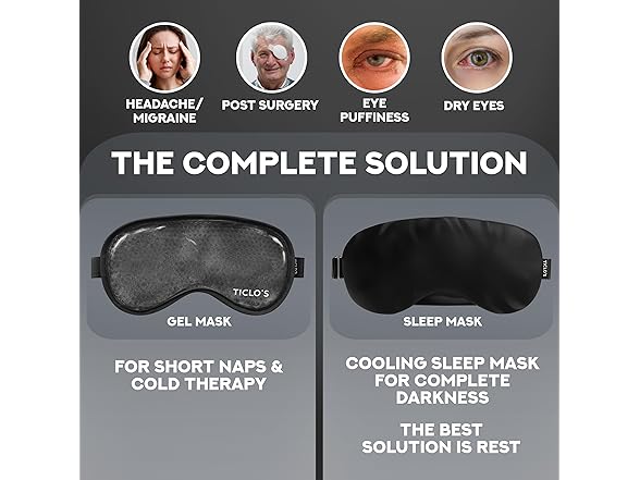 TICLO'S Cooling Gel mask (Black)