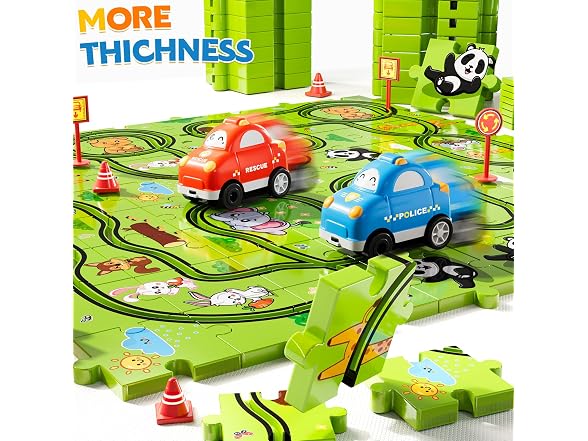 48-Piece Floor Puzzle Race Track 2-Pack