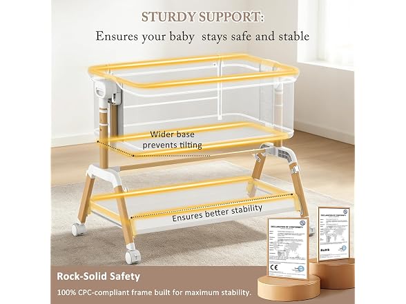 Bolmen Grey Rocking Bassinet Bedside Sleeper