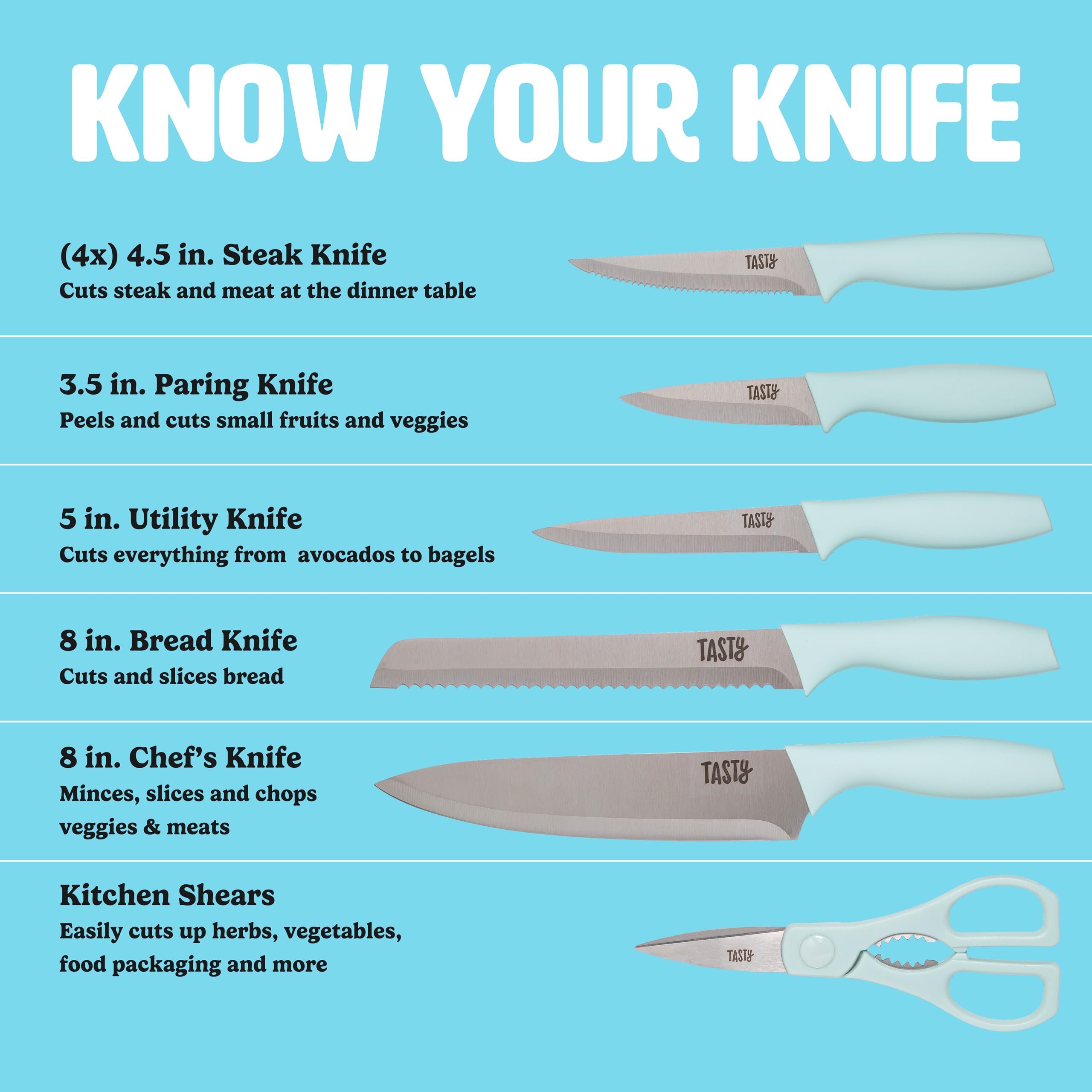 Tasty Kitchen Knife Set with Block - Gallery 5