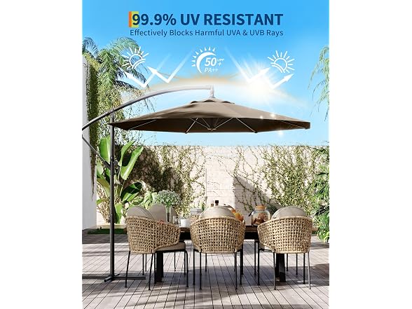 Cantilever Umbrella with Cross Base, 10 ft