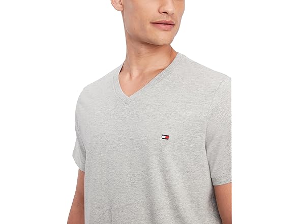 Tommy Hilfiger Mens Core Flag V-Neck Grey (M)