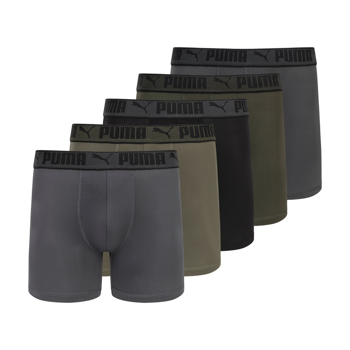 PUMA Men's 5-Pack Training Fit Boxer Briefs - Gallery 4