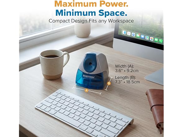 Bostitch Electric Pencil Sharpener, Stall Free, Blue