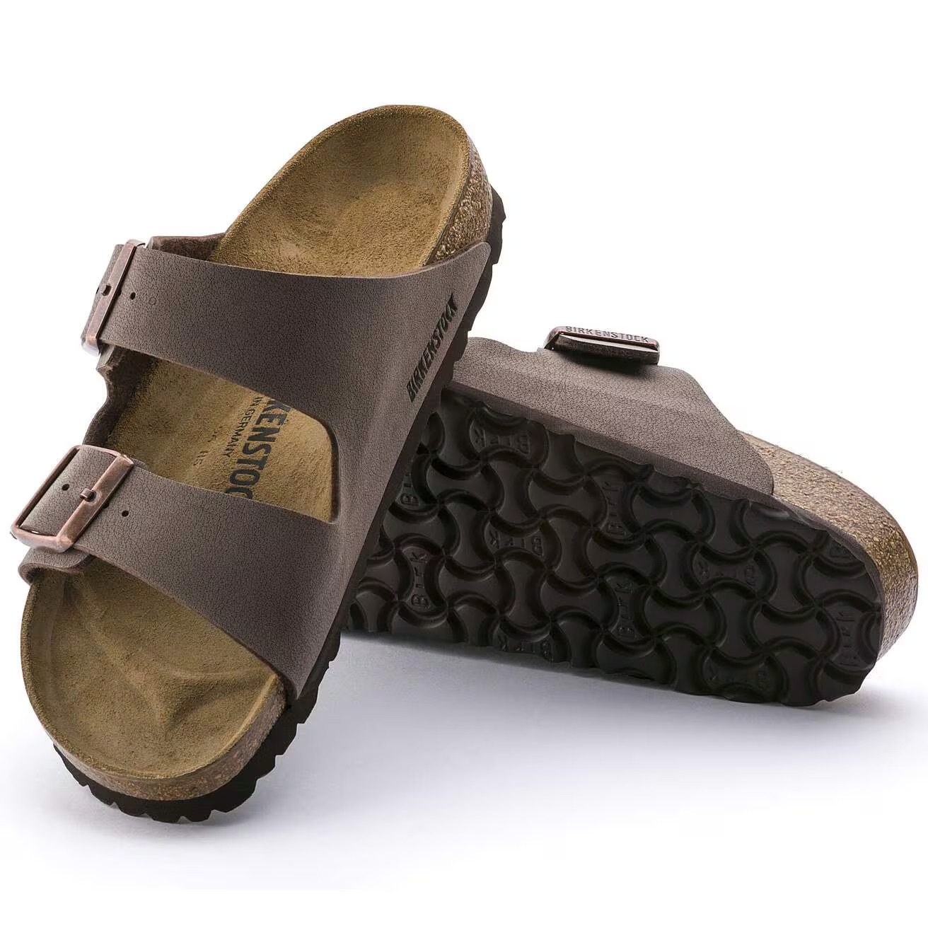 Birkenstock Unisex Arizona Sandal Birkibuc Mocha (Open Box) - Gallery 6