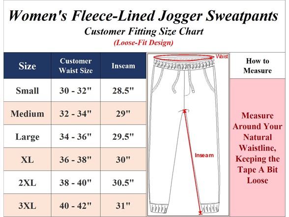 3Pk Womens Loose Fleece Lined Jogger