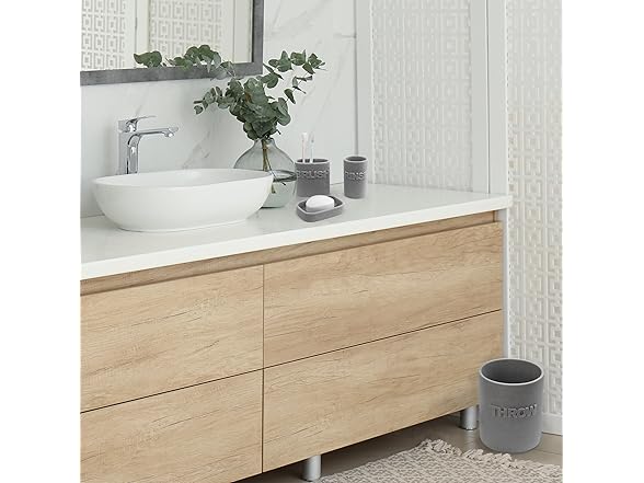 Splash Home Throw Embossed Resin Wastebasket