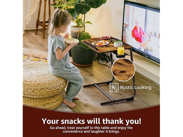 NUTIKAS Folding TV Trays 2-Pk - Rustic