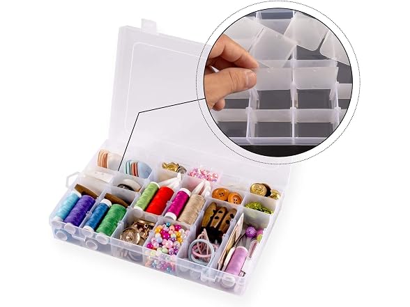 Juvielich Clear Plastic Organizer Box, 15