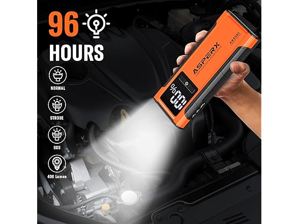 ASPERX AX4500 Jump Starter, 4500A - Orange