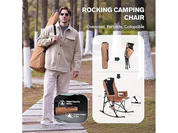QAOYAL Oversized Folding Rocking Camping Chair
