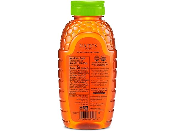 Nate's Organic 100% Pure, Raw & Unfiltered Honey
