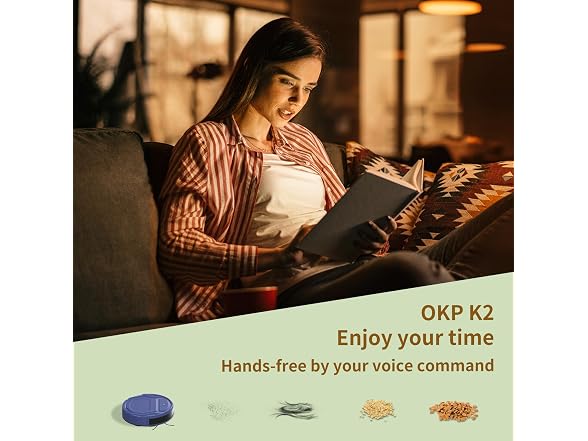 OKP Life K2 Robot Vacuum Cleaner 1800 mAh, Blue