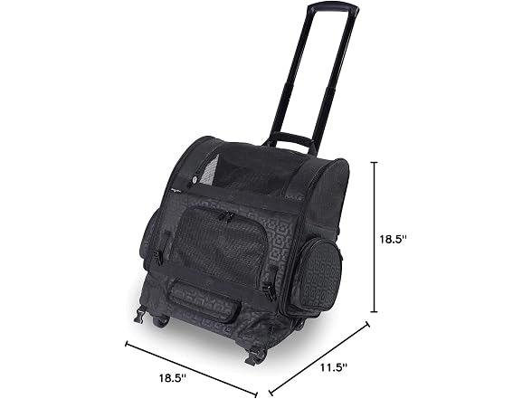 Gen7Pets Dog Carrier - Large Black Roller Bag