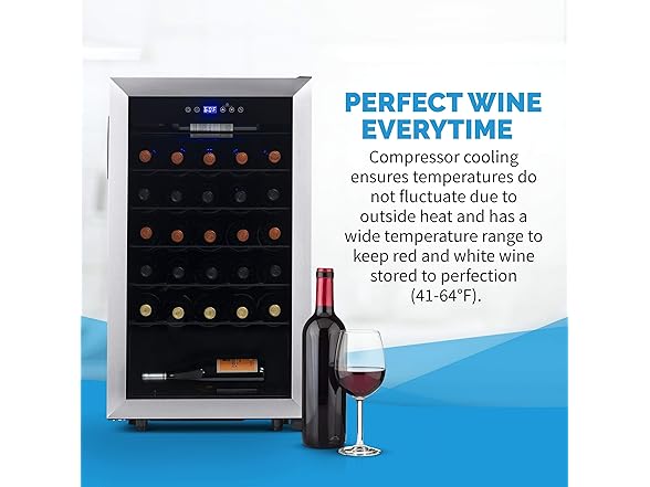 Newair Freestanding Wine Fridge - 33 Bottles