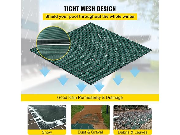 Pool Safety Cover Fits 16x40ft Rectangle