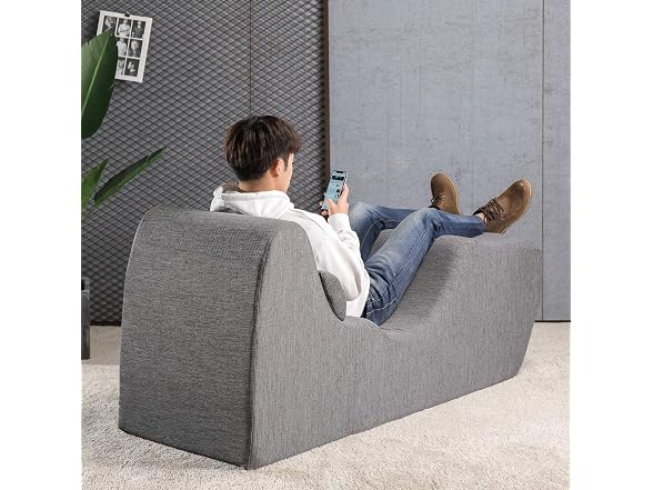 Zinus Lotus Chaise Lounger Foam Dk Grey