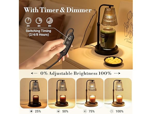 Marycele Black Candle Warmer Lamp