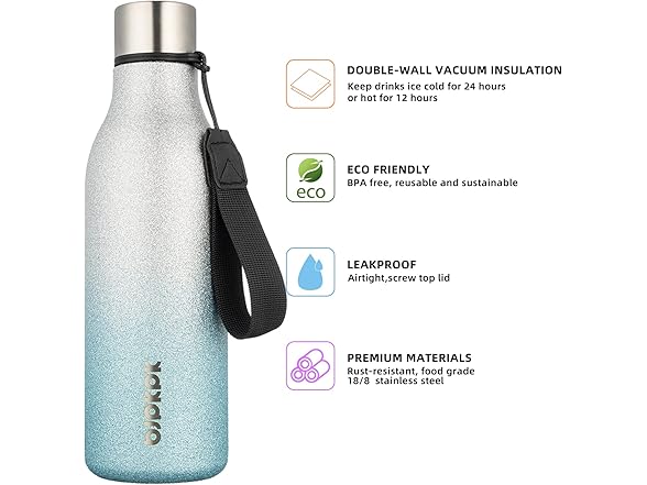 BJPKPK Insulated 18 oz Stainless Water Bottle