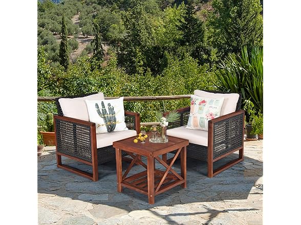 Wicker Chairs with Coffee Table - Gallery 2