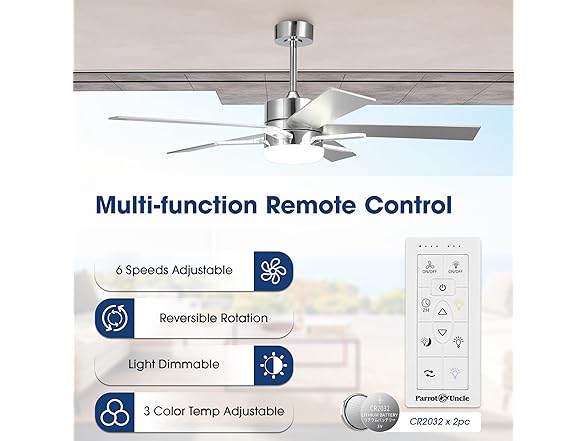 Parrot Uncle F6013 52 Inch Chandelier Ceiling Fan