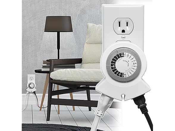 Clear Power 2-Outlet 24 Hour Mechanical Timer