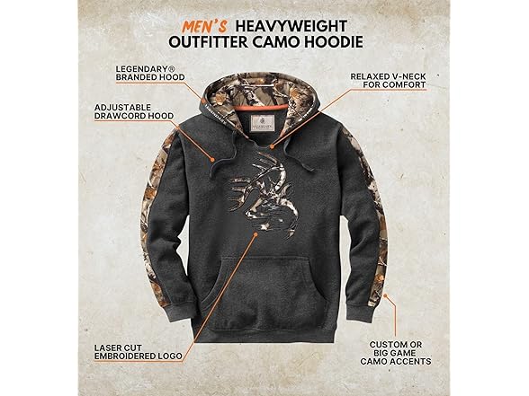 Legendary Whitetails Mens Camo Pullover Hoodie