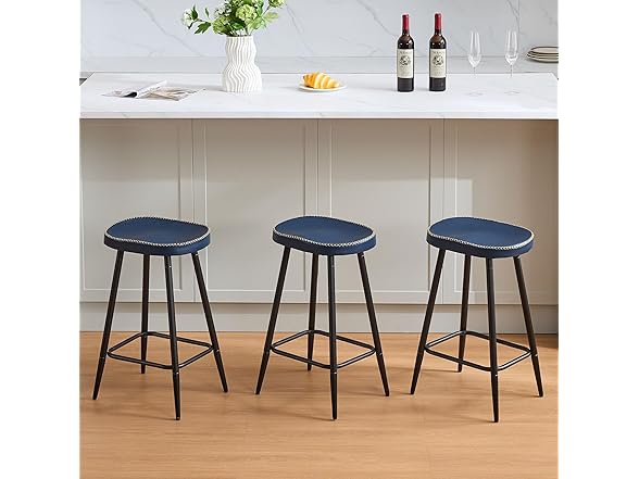 FIRAVOE Counter Stools Set of 3, Modern 24 inch Counter Height (Open Box)