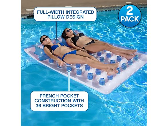 Poolmaster Double French Pocket Pool Float 2-Pack