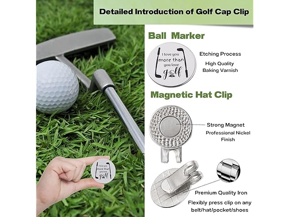 Magnetic Hat Clip Golf Ball Marker