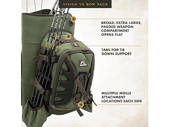 Insights Hunting by frogg toggs - The V2 Vision Bow Pack, Solid Elements Forest Green
