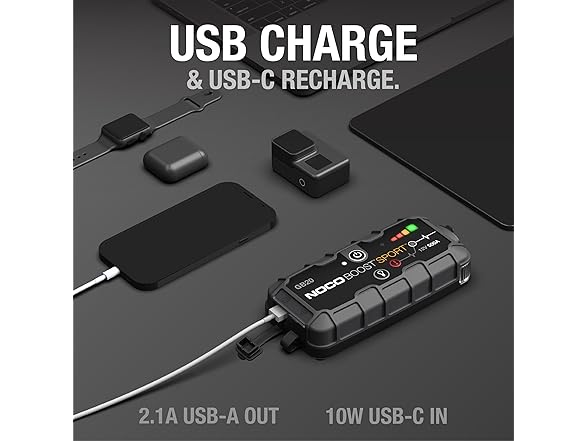 NOCO Boost GB20: 500A UltraSafe Jump Starter – 12V Lithium Battery Booster Pack, Portable Jump Box, Power Bank & Jumper Cables - for 4.0L Gas Engines (Open Box)