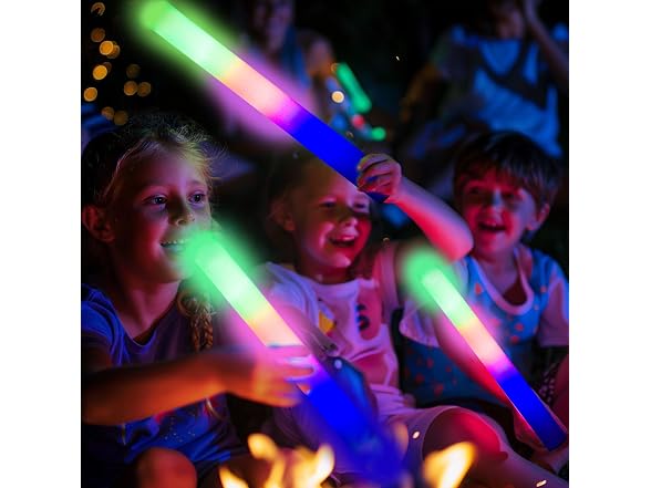 pelreame 55 Pcs LED Foam Glow Sticks