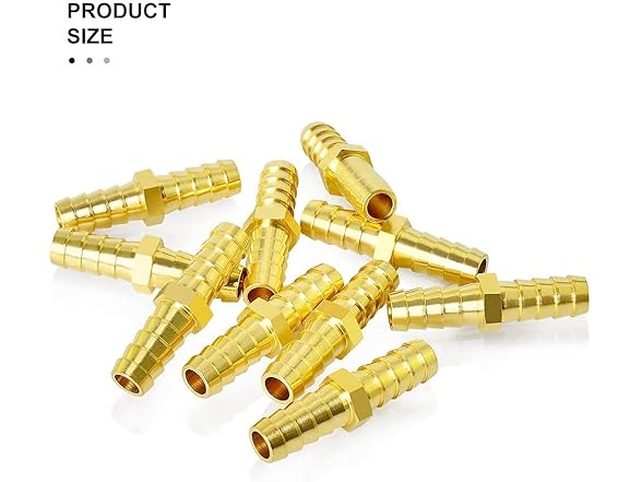 TAISHER 2 Pieces Brass Hose Barb Reducer
