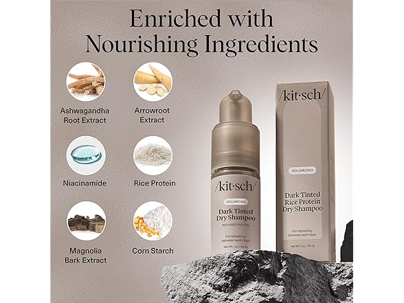 Kitsch Rice Protein Dry Shampoo Dark 1oz