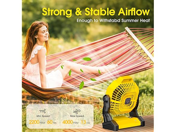 JINLICTE Camping Fan with LED Lantern