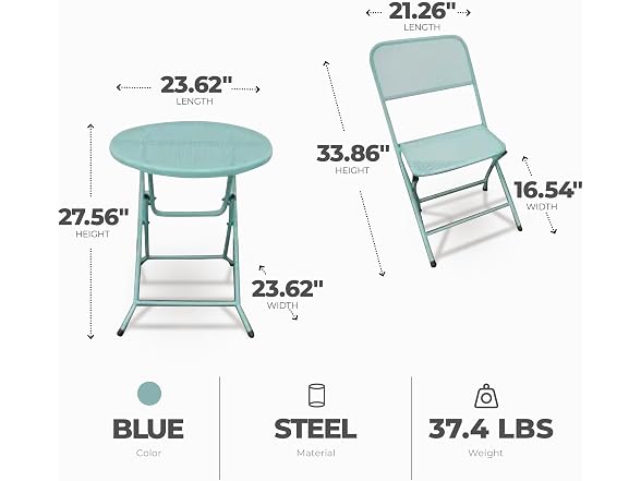 Four Seasons Courtyard Padova Foldable 3 Piece Patio Set
